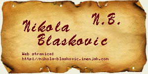 Nikola Blašković vizit kartica